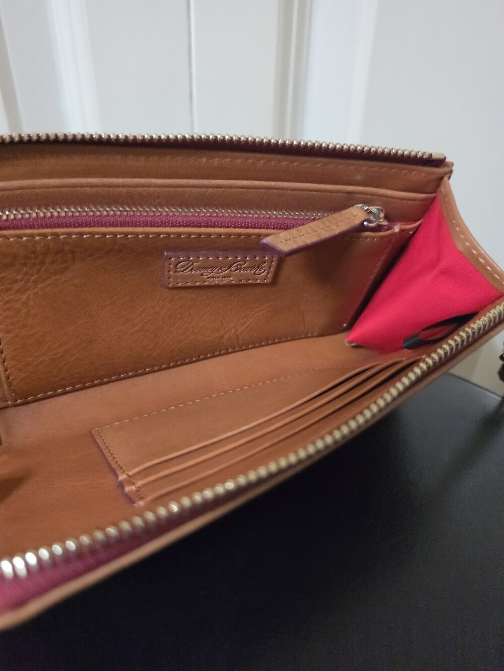 Dooney Florentine Fold Zip Wristlet/Color: Natural - Picture 7 of 8
